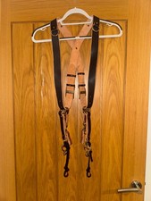 Black Bridle Leather HoldFast MoneyMaker Dual Camera Harness Medium