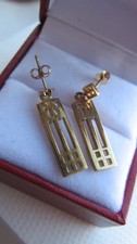 Beautiful 9ct gold Rennie Mackintosh design earrings just back from  jeweller