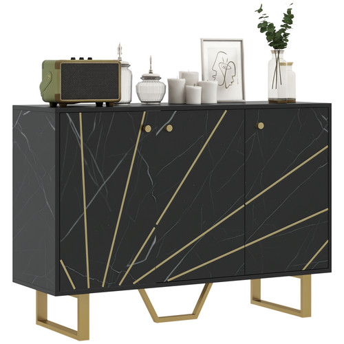 Black marble sideboard storage - black,