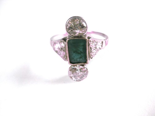 Antique ring white gold - white,