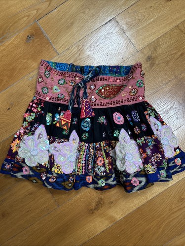 Hand beaded mini rara - beaded, skirt