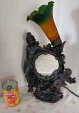 Lily tulip mirror Art Nouveau Style daniel lighting resin cherub lady Table Lamp