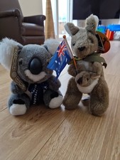 Koala Bear & Kangaroo With Baby Joey  Australian  Gifts Vintage? 7.5" To 8.5"