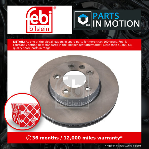 Brake disc single - vented, front