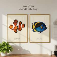 Tropical Reef Fish Prints Set