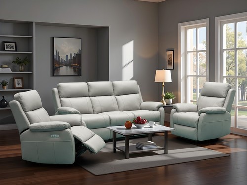 Grey italian leather - grey, electric