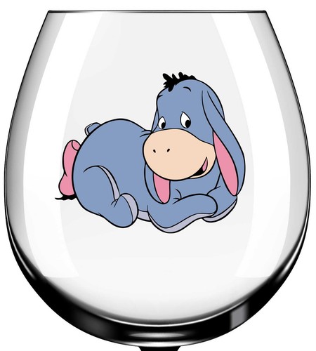 X12 eeyore glass vinyl decal - x12,