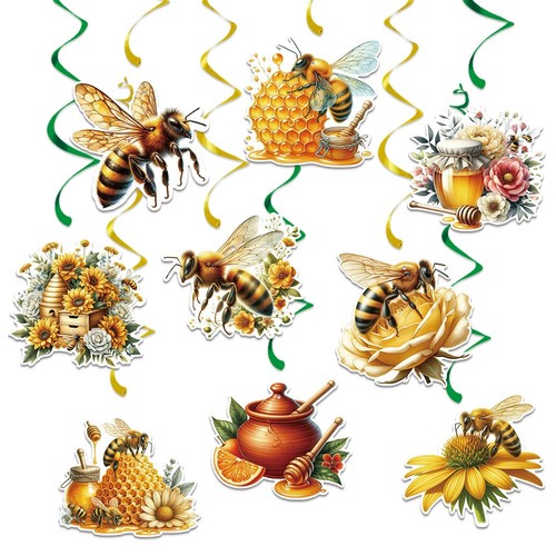 Bee hanging swirls honey - hanging,