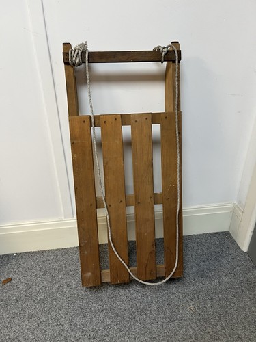 Vintage wooden sledge - vintage,