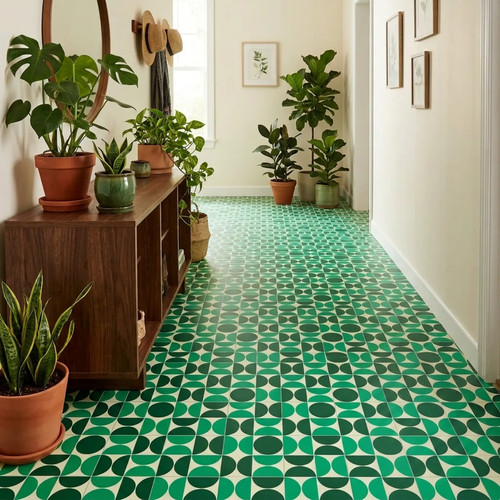 Tile effect vinyl flooring - effect,