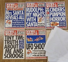 News of the World Newspaper Christmas Cards. Rare Christmas Collectable.
