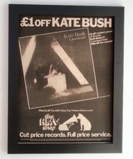 KATE BUSH*Lionheart*HMV*1978*ORIGINAL*POSTER*AD*FRAMED*FAST WORLD SHIP