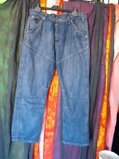 Y2K URBAN SPIRIT pants jeans blue rigid trousers size 16 W36 L29