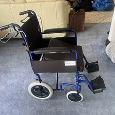 Lightweight folding Transit aluminium travel wheelchair with handbrakes ECTR01