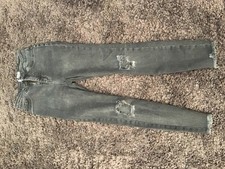 ladies faded black ripped jeans New Look Hallie disco jeans size 8