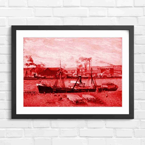 Industrial harbor barges smoke - barges,