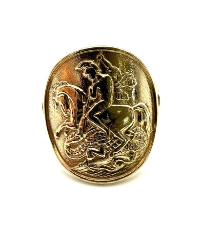 9ct gold george ring - gold, st.
