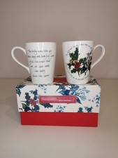 2 Portmeirion Mini Mugs Holly And The Ivy Unused Boxed Christmas Themed