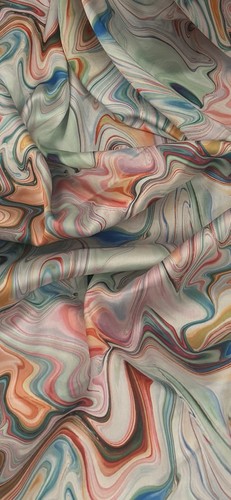 Mint multicoloured waves print - multicoloured,