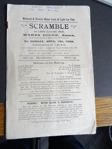 Scramble meeting programme - scramble,