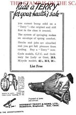 1930 Advert TERRY SPRINGS Bicycle Seat Saddle (2) Vintage Small Print AD 708/179