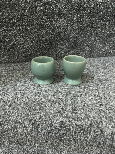 Denby manor green egg cups - egg, x2