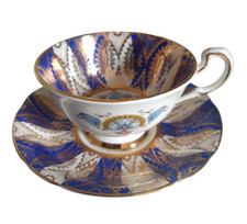 Vintage Cobalt Blue White Pink