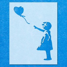 Banksy Little Girl Balloon Stencil: Mylar Airbrush Wall Art Painting Crafts