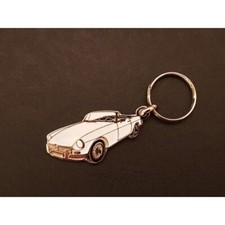 MG MGB MGC Roadster Profile Keychain (White)
