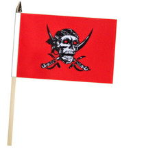 Pirate Red Large Hand Flag