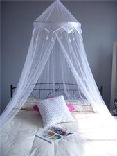White satin crown mosquito net - white,