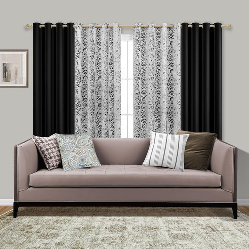 Elegant black damask - 96",