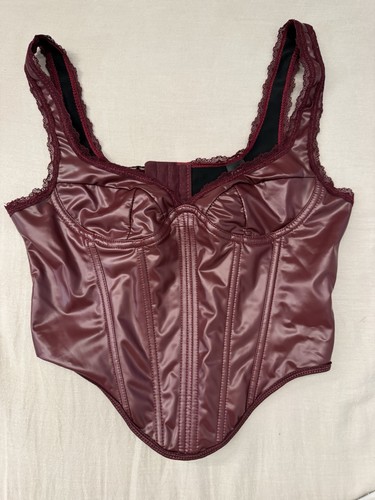 Burgundy faux leather lace - faux,
