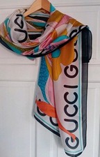 Gucci Multicolour Silk Scarf / Shawl 90cm x 180cm Silk Never Worn 