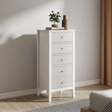 Tall 5 Drawer Bedside Table -