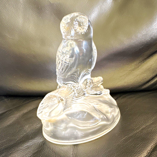 Unmarked clear glass owl - clear,