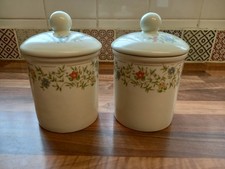 Vintage BHS Country Garland Kitchen Cannisters X2 Great Condition Retro Kitchen