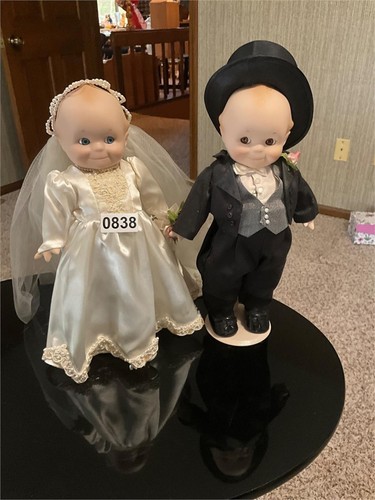 Vintage kewpie bride - bride, groom