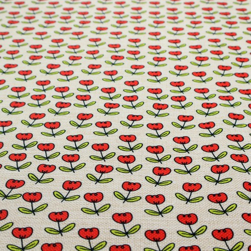 Red tulip upholstery fabric - red,