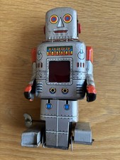 Vintage 1960s S.Y. Mechanical Walking Tinplate Robot