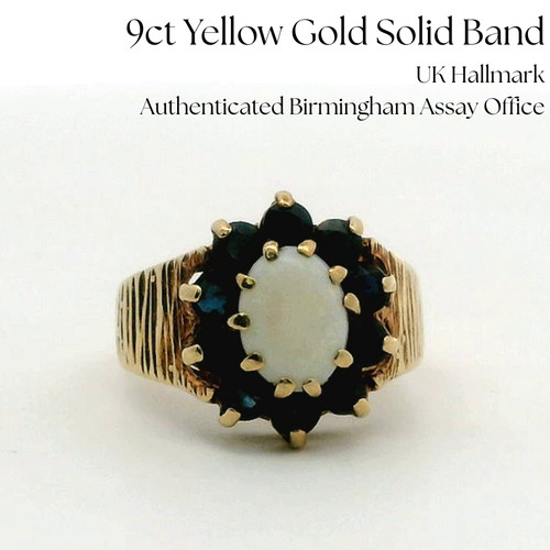 9ct yellow gold - 9ct, opal
