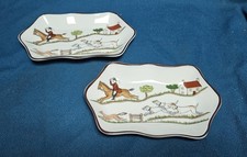 A  Pair of Coalport Hunting Scene - Trinket Trays