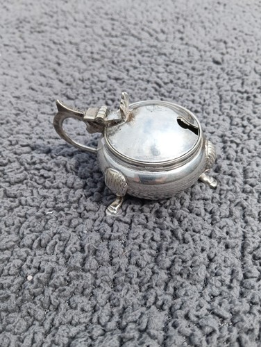 Antique silver plate mustard