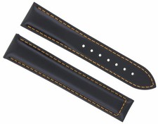 19MM LEATHER STRAP WATCH BAND FOR OMEGA SEAMASTER SPEEDMASTER MOON WATCH BLACK O