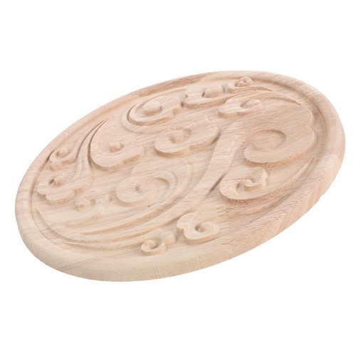 4pcs beige round wood - 4pcs,