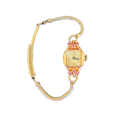 Rose gold ruby ladies vintage - gold,