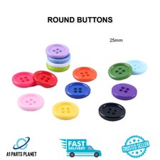 25mm 4-hole flat back Resin Buttons For Jacket Coat Shirt Various Colours Button