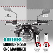 For Suzuki GSX-S125 17-23 22 21 SAFEHEX Straight Mirror Riser Adaptor Extenders