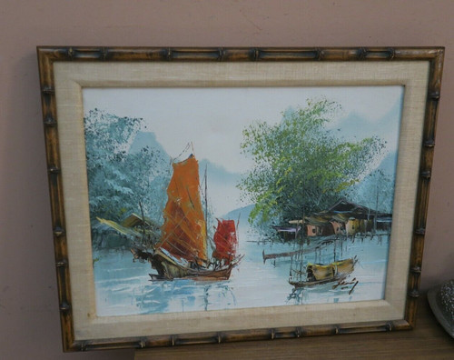 Vintage oil canvas painting - canvas,