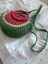 Small Basket Weave Watermelon Shape Handbag/shoulder Bag